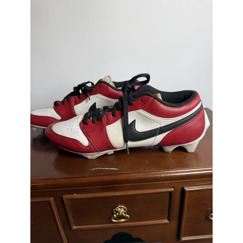 Nike Jordan 1 Low TD Football Cleats Chicago FJ6245-106 Men Used Rare Size 12.5